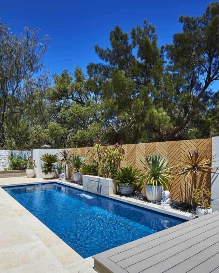 stylish pool design fit perfectly alongside a swim spa